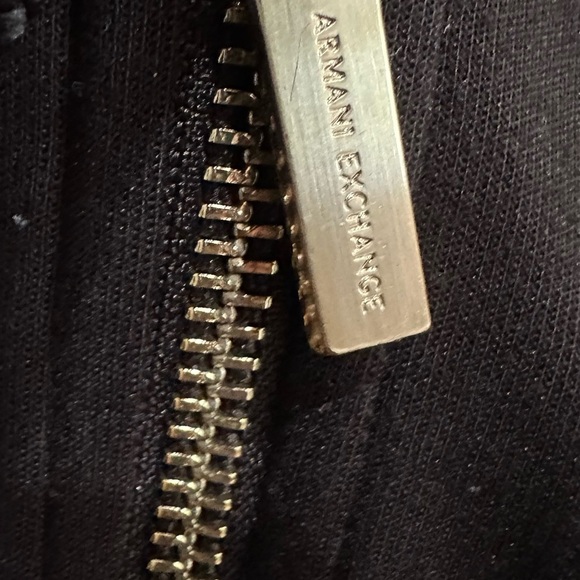 Authentic Unisex Armani Exchange Black and Gold Zip Up Sweater with Logo - Picture 5 of 16